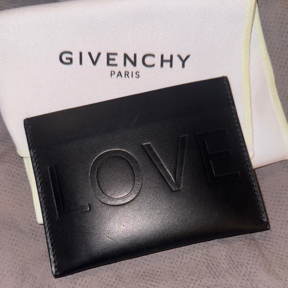 Givenchy Black Card wallet with LOVE Embossed Design